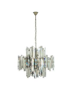 Kelona Large Clear Crystal Chandelier Ceiling Light In Silver