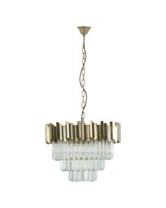 Lustra Small Clear Glass Chandelier Ceiling Light In Silver