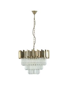 Lustra Small Clear Glass Chandelier Ceiling Light In Silver