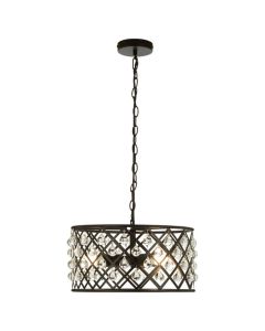 Alkham 3 Lights Cross Design Ceiling Pendant Light In Black