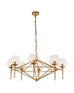 Abira 8 Glass Shades Geo Ceiling Pendant Light In Gold