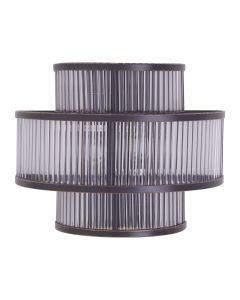 Salasco Fluted Pattern 3 Tier Wall Light In Antique Black