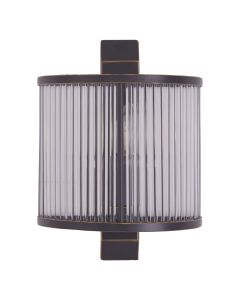 Salasco Ribbed Pattern Wall Light In Antique Black