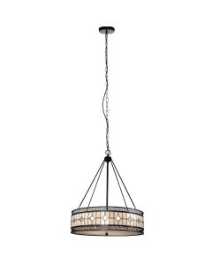 Waldorf Diamond Glass Ceiling Pendant Light In Bronze