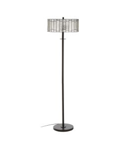 Waldorf Deco Glass Shade Floor Lamp In Bronze With Metal Base