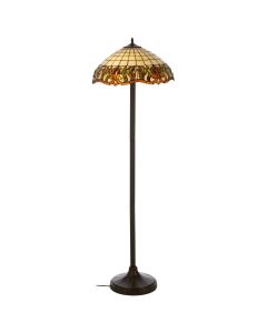 Wisteria Tiffany Glass Floor Lamp In Bronze With Resin Base