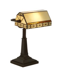 Wisteria Tiffany Glass Table Lamp In Bronze With Resin Base