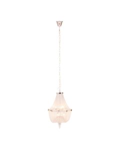 Lerci Round 6 Crystal Shades Ceiling Pendant Light In Chrome