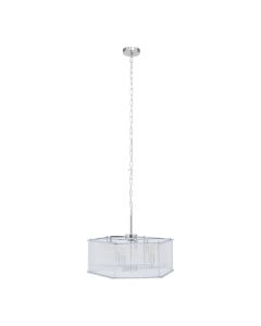 Lerci Hexagonal 6 Glass Shades Ceiling Pendant Light In Chrome