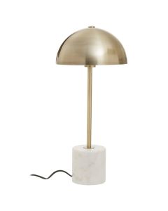 Murdoch Gold Metal Shade Table Lamp With White Marble Base