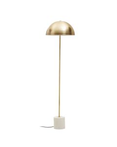 Murdoch Gold Metal Shade Floor Lamp With White Marble Base