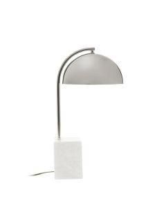 Murdoch Chrome Shade Table Lamp With White Marble Base