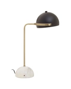 Murdoch Black Metal Table Lamp With White Marble Base