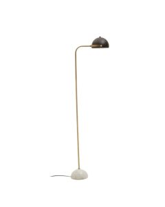 Murdoch Black Metal Floor Lamp With White Marble Base