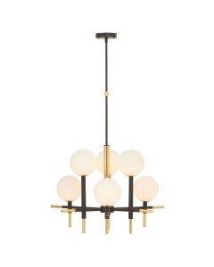 Grosvenor Symmetrical Geometric Ceiling Pendant Light In Black And Gold