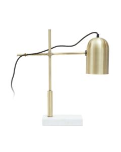 Equipoise Gold Shade Table Lamp With And White Marble Base