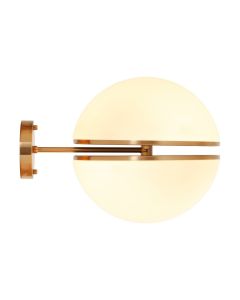 Abira Two Half Spheres Ball Wall Light In Brushed Brass