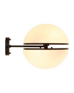 Abira Two Half Spheres Ball Wall Light In Matte Black