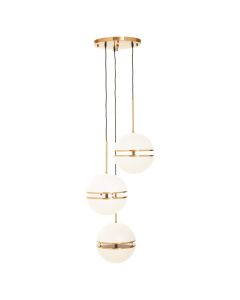 Abira Three Ball Ceiling Pendant Light In Brass