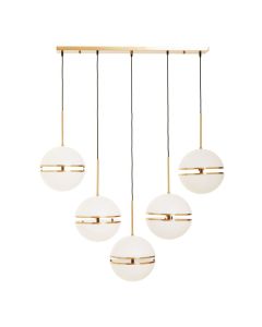 Abira Five Ball Ceiling Pendant Light In Brass