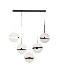 Abira Five Ball Ceiling Pendant Light In Matte Black