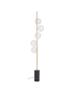 Abira Five Bulb Floor Lamp With Black Marble Base