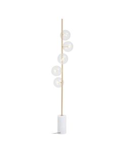 Abira Five Bulb Floor Lamp With White Marble Base