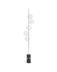 Abira Floor Lamp With Nickel Support And Black Marble Base
