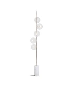 Abira Floor Lamp With Nickel Support And White Marble Base