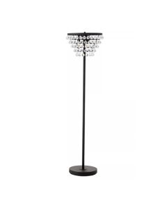 Hutchinson Clear Crystal Floor Lamp With Black Metal Base