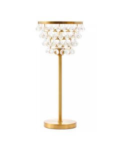 Hutchinson Clear Crystal Table Lamp With Gold Metal Base