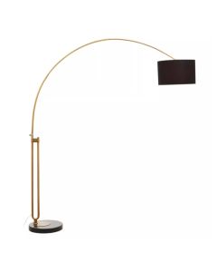 Hubert Antique Brass Floor Lamp With Black Marble Base