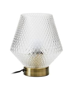 Noble Clear Glass Shade Table Lamp With Gold Metal Base