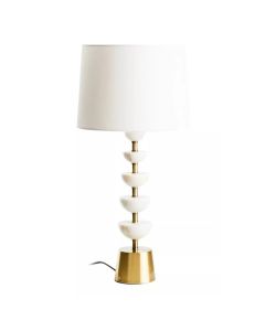 Nula White Shade Table Lamp With White And Gold Base