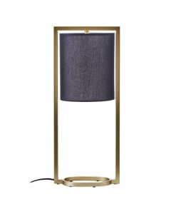 Lara Natural Fabric Shade Table Lamp With Gold Metal Frame