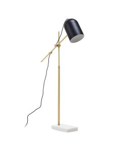 Equipoise Black Shade Floor Lamp With And White Marble Base
