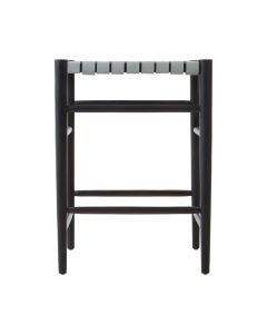 Kendari Teak Wood Bar Stool In Black