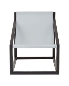 Kendari Teak Wood Cubic Frame Bedroom Chair In Grey