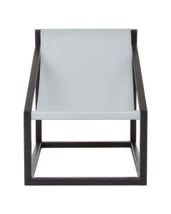 Kendari Teak Wood Cubic Frame Bedroom Chair In Grey