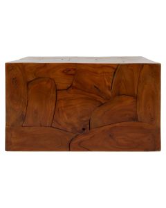 Surak Teak Wood Cube Coffee Table In Brown