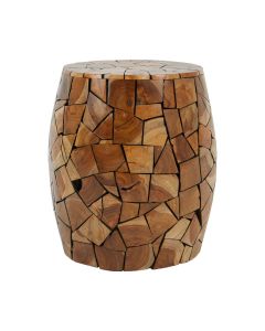 Surak Solid Teak Wood Stool In Brown