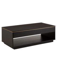 Diamond Rectangular Rubberwood Coffee Table In Black