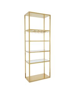 Piermount Glass Shelves Bar Shelving Unit In Gold