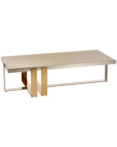 Demas Glass Top Coffee Table With Gold Stainless Steel Frame