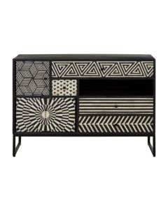 Boxworth Wooden Sideboard In Monochromatic Effect With 2 Doors And 4 Drawers
