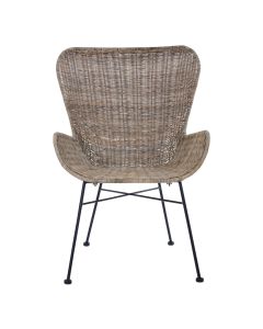 Manado Kubu Rattan Curved Design Bedroom Chair In Natural