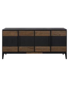 Shap Wooden Sideboard In Natural And Black With 4 Doors
