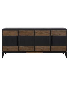 Shap Wooden Sideboard In Natural And Black With 4 Doors