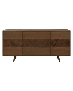 Shap Wooden Sideboard In Brown With 4 Doors And 3 Drawers