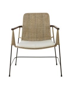 Java Kubu Rattan Traditional Design Chair With Iron Legs